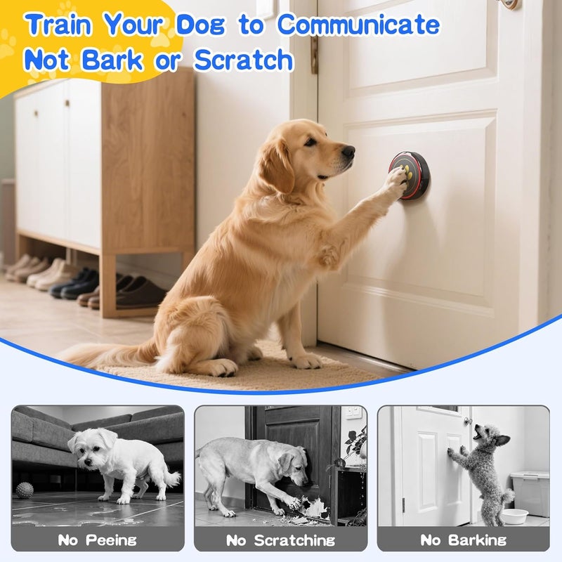ChunHee Dog Door Bell for Potty Training – Wireless Doggie Doorbell to Go Outside, 1.6in Touch Surface, Easy for Puppy & Adult Dogs, IP55 Waterproof, 500FT Range, 55 Ringtones, Adjustable Volume - Image 3